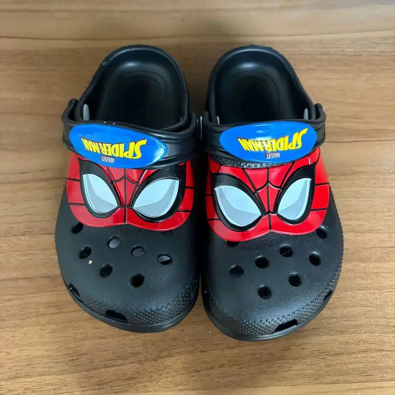 

Spider Man Slippers Outdoor Beach Cartoon Spider Man Solid Color Waterproof Sandals Casual Breathable Ankle Wrap Eva Shoes Gift