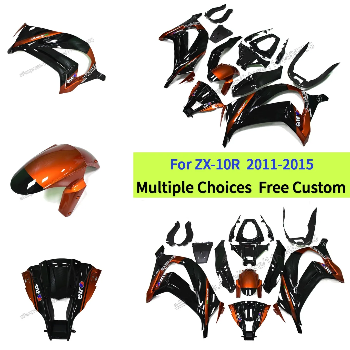

ABS Plastic Fairings for Kawasaki ZX10R 2011-2015 2012 ZX-10R Body Kits Ninja 2014 ZX 10R Bodywork Cowl Kit