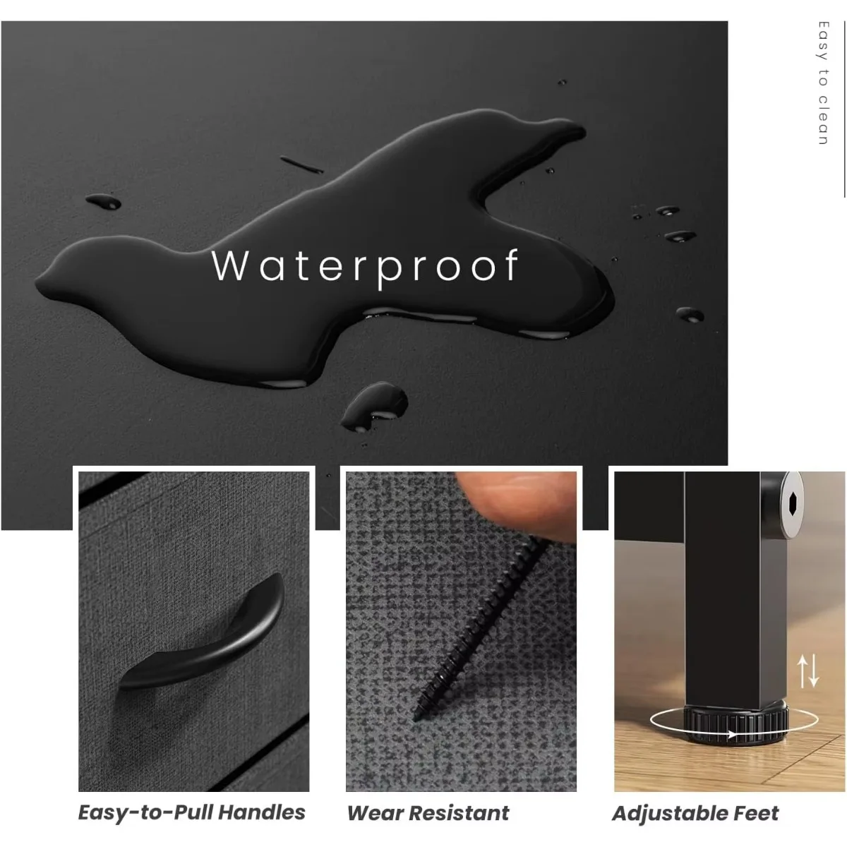 منضدة مع درجين للتخزين، وأثاث جانبي للسرير الصغير، وخزانة خشبية من القماش، وحامل ليلي للأطفال