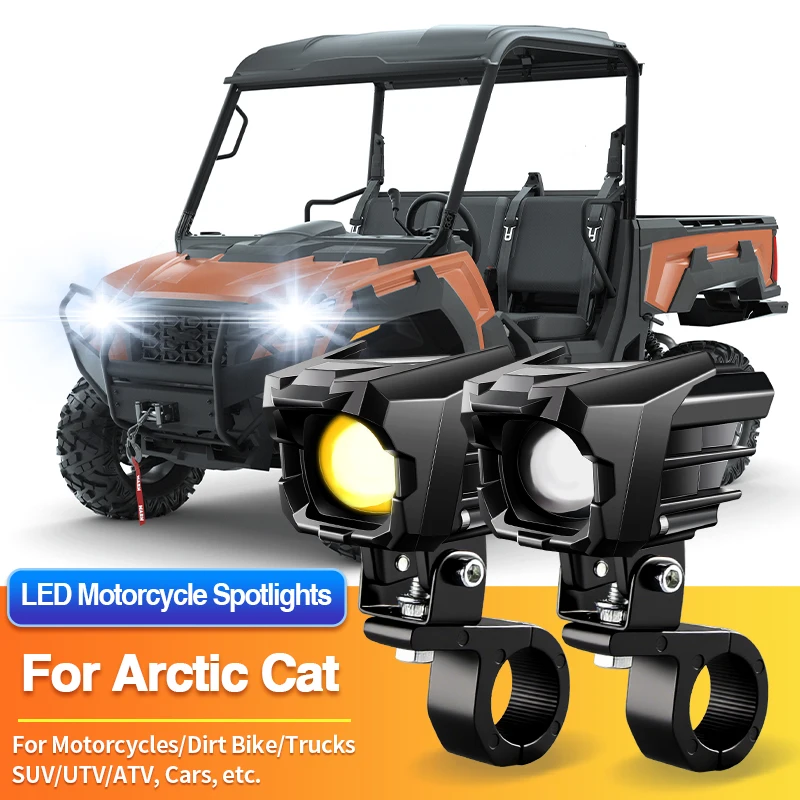 

1 Set LED Motorcycles Headlights Dual Color Spotlight Truck Car SUV ATV Off Road for Arctic Cat Prowler Pro/Riot 6000 8000 9000