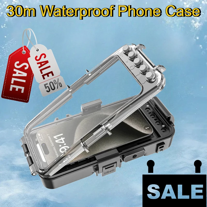 

For IPhone 16 15 14 13 12 Pro Max 11 XR XS Max 8 7 for Samsung Galaxy S24/23/22Ultra Note 20 Bluetooth 30m Waterproof Phone Case