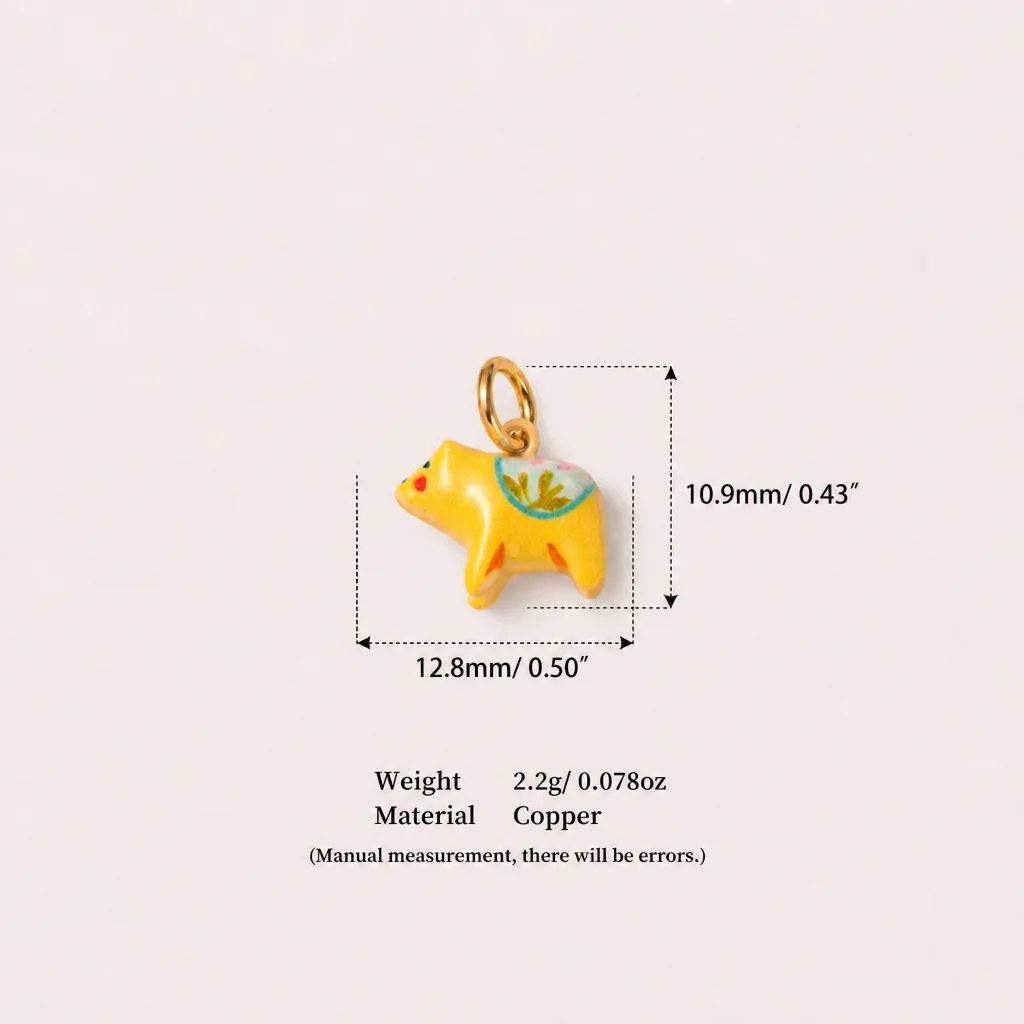 Ins Bestseller Niedliche Neue Tier-Serie Kleine Blumen-Liebes-Gitter-Bären DIY-Anhänger Charms für Schmuck – Detail 4