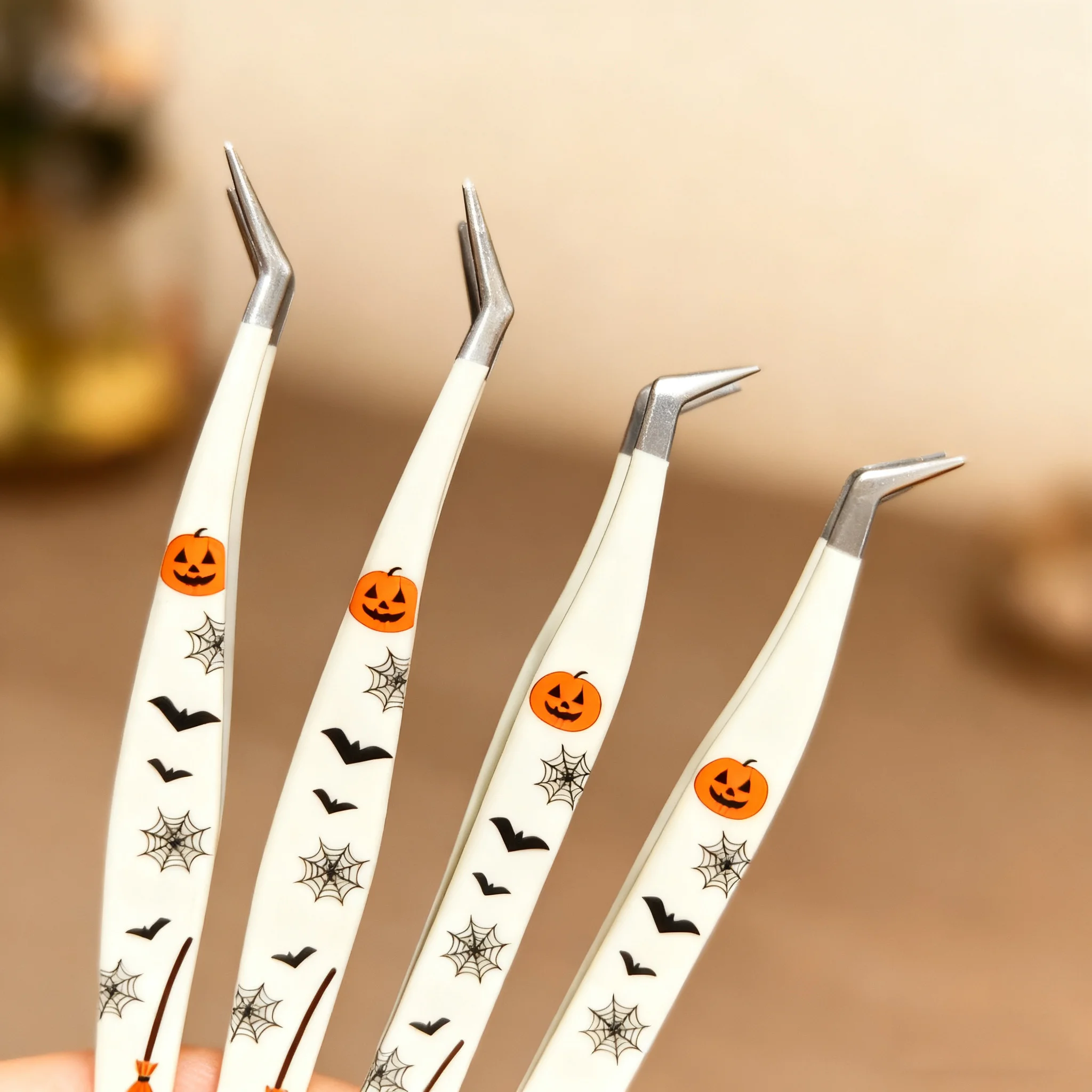 Halloween Wimpern Pinzette Edelstahl Präzision Wimpern Pinzette Schönheit Werkzeuge Falsche Wimpern AIDS