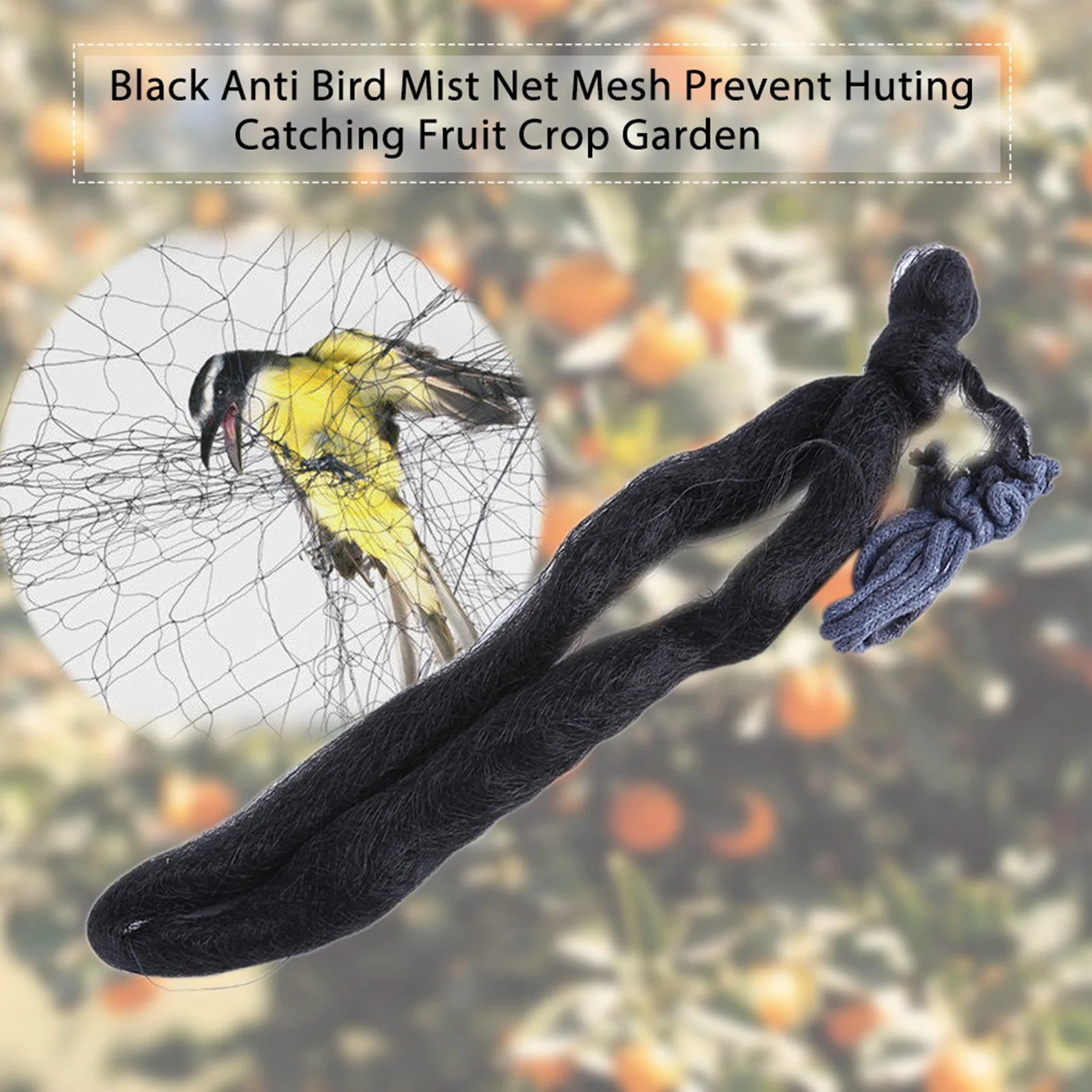 8*3m Mesh Anti Bird Mist Net Nylon Material Black Catching Bird Net Corrosion-Resistant Orchard Vineyard Crop Plant Bird Control