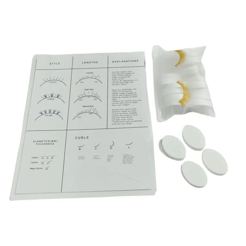 

1PCS Practice Chart Beginner Lash Map Plus 20 Pcs Eye Shape Sponge For Eyelash Extension Reusable Private Label Available