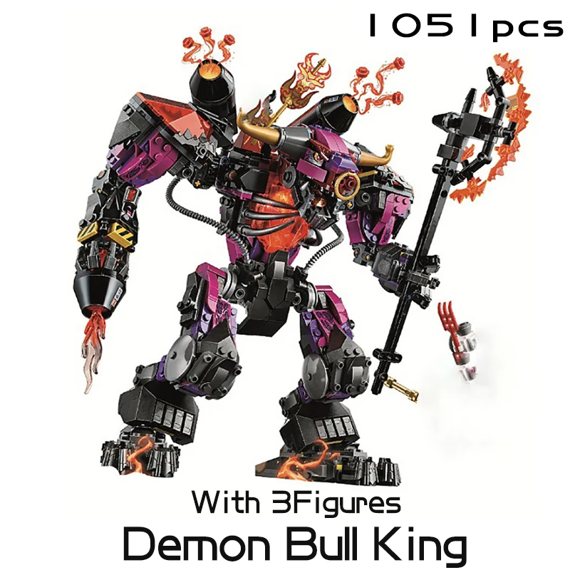 

2025Новинка, 1051 шт., серия Monkie Kid, Demon Bull King, строительные блоки, Monkey King Fire Mech, кирпичи, игрушки для мальчиков, подарки 11542 80010