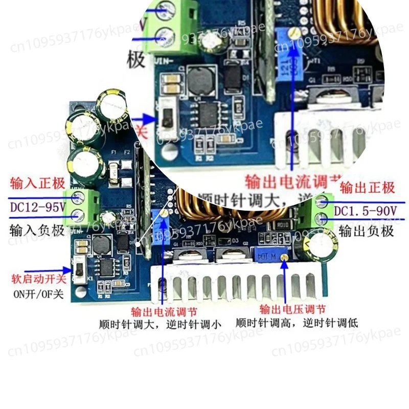 500W High Power 18A Step-down Constant Voltage Constant Current Adjustable Power Supply Module DC12-95V To 1.5-90 V