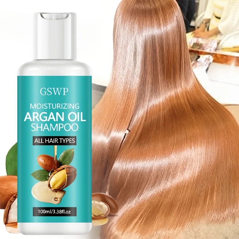 GSWP Argan Oil Shampoo. Rich lather, gentle cleansing, strengthens hair, creates voluminous softness. 100/200ml