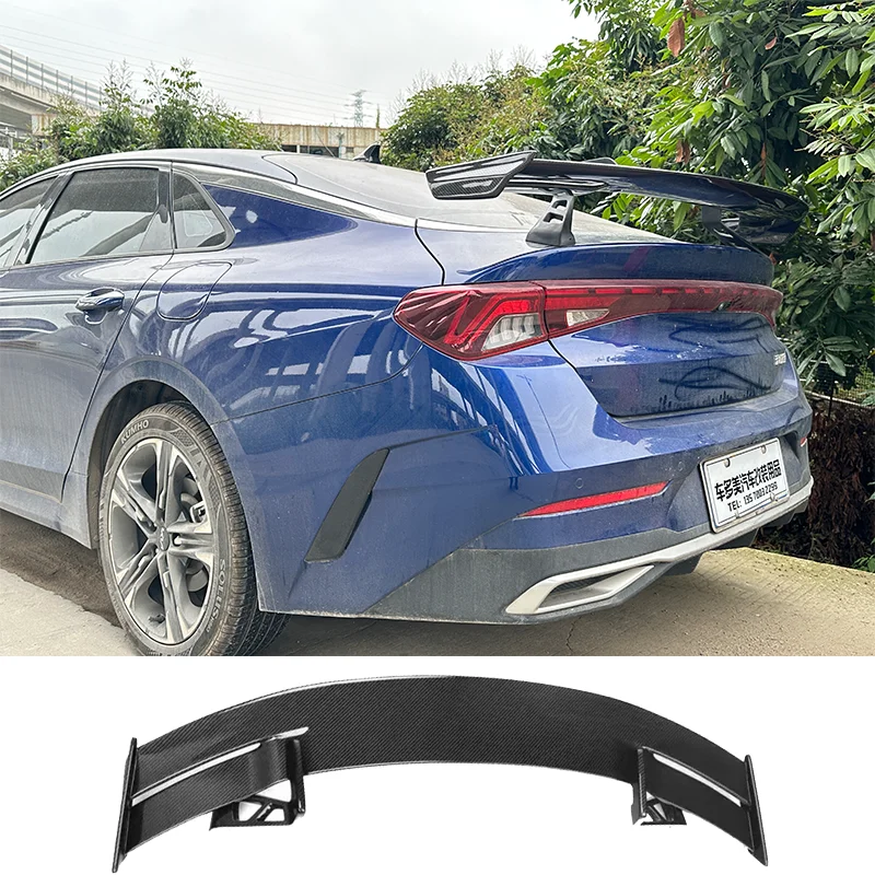 For Kia K5 Kaiku GT 2020 2021 2022 2023 100%Real Carbon Fiber Rear Trunk Lip Spoiler Car Tail Wing Decoration TTRS Style