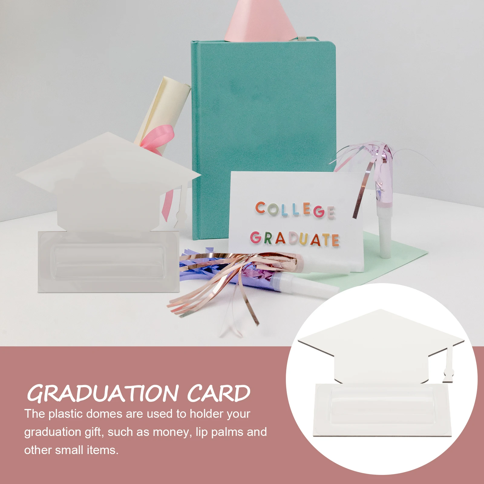

2 Pcs Doctor's Hat Gift Card Sublimation Graduation Blank Cards Bulk Plain Blanks Greeting Plastic Money Note Items Tiny