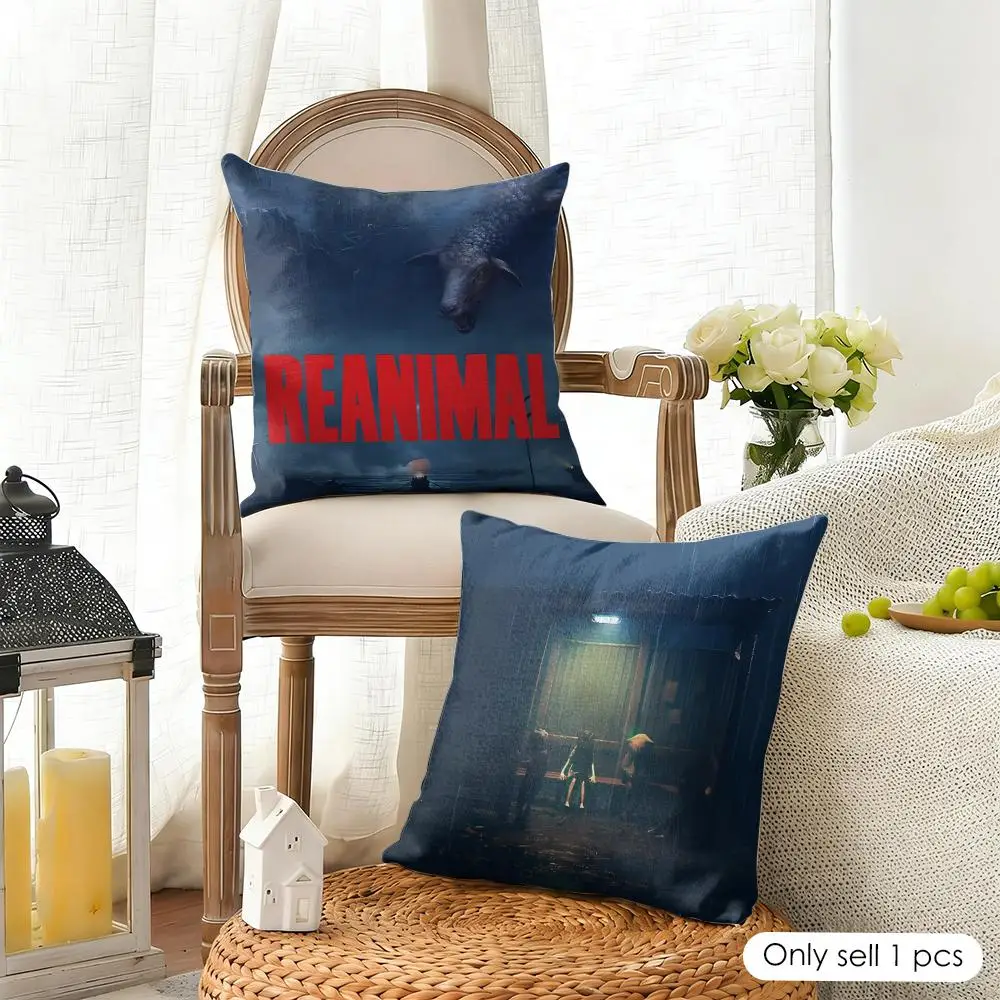 Video Game R-Reanimal Cushion Cover Organic Linen Square Pillow Case Durable Non-Allergenic And Kind To Skin