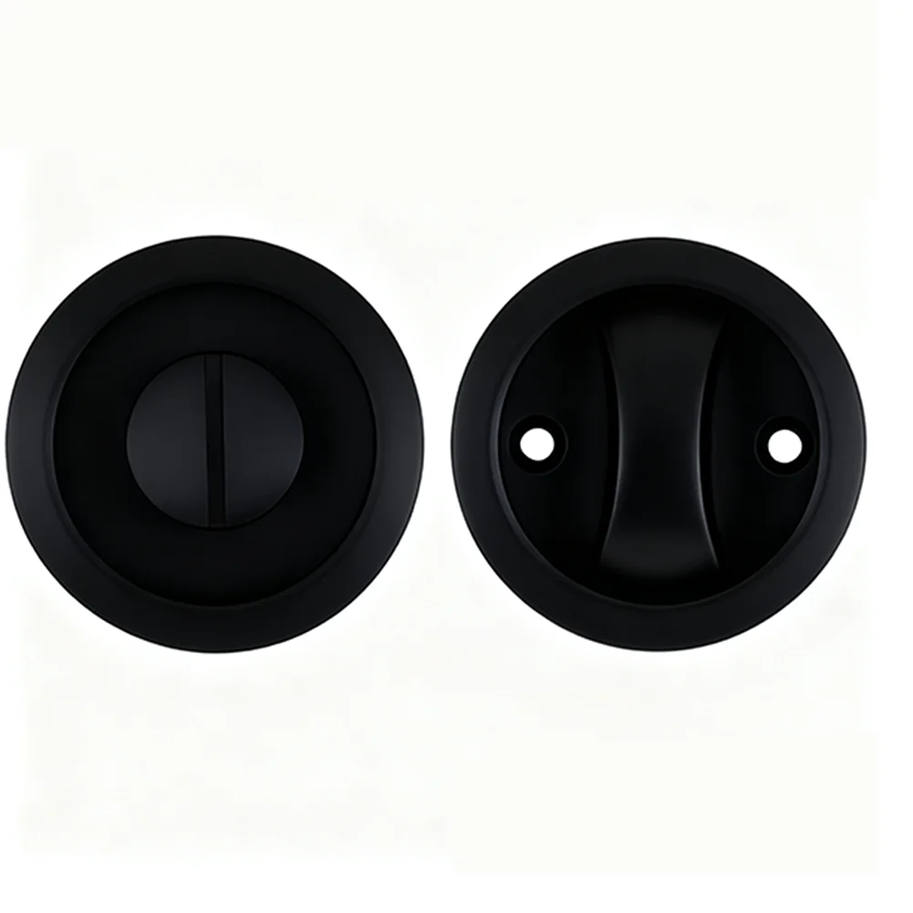 

Flat Black Pocket Door Latch Sliding Handle Easy Installation for Hall and Closet Interior Doors Zinc Alloy Material