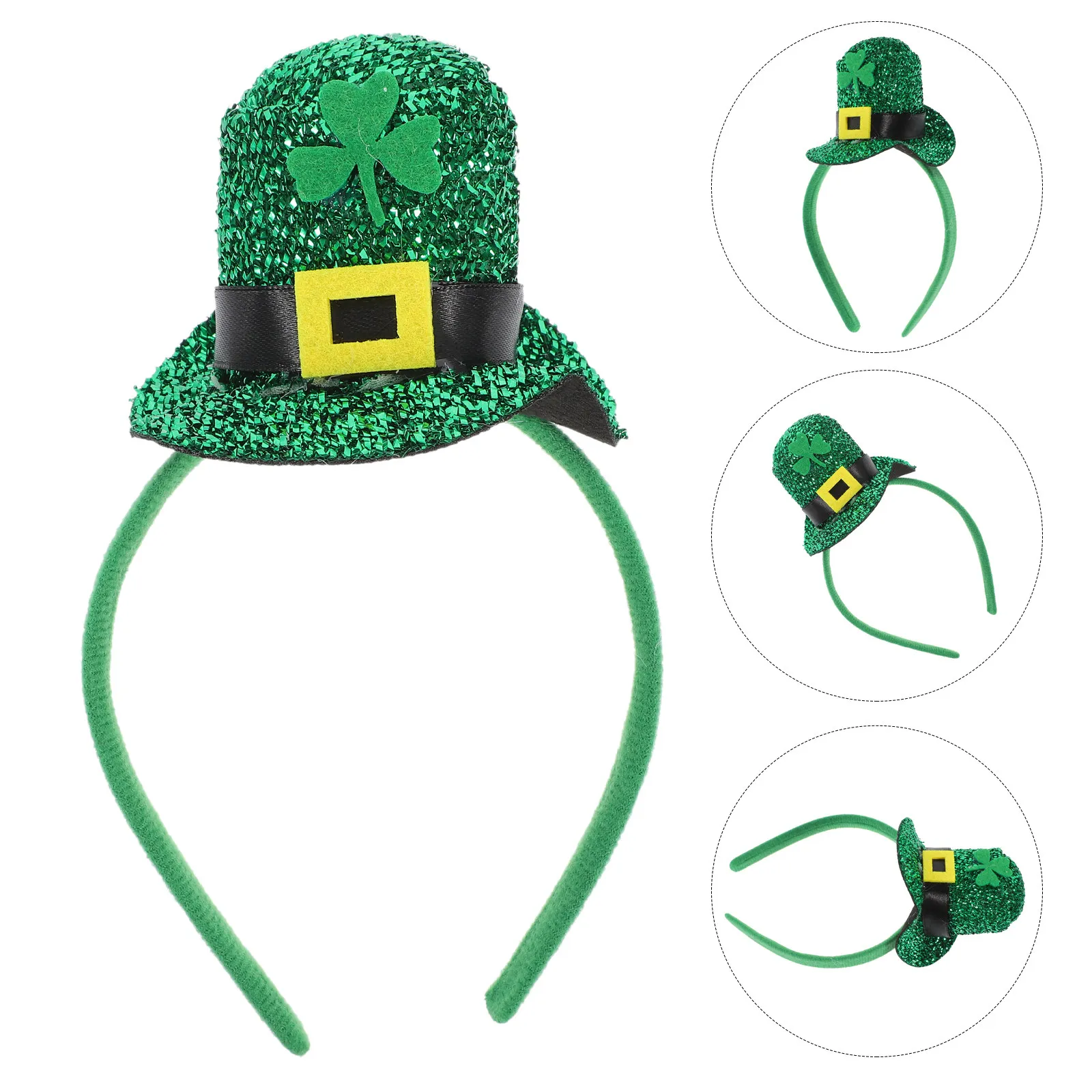 

St Patricks Day Shamrock Headband Secure Grip 3D Hat Hair Hoop Festival Party Hair Accessory St Patricks Day Headband
