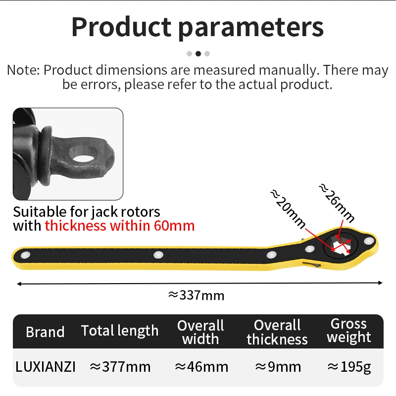 LUXIANZI Universal Car Jack Ratchet Wrench For Garage Tire Wheel Lug Handle Phillips Wrench Labor-saving Car Repair Tool