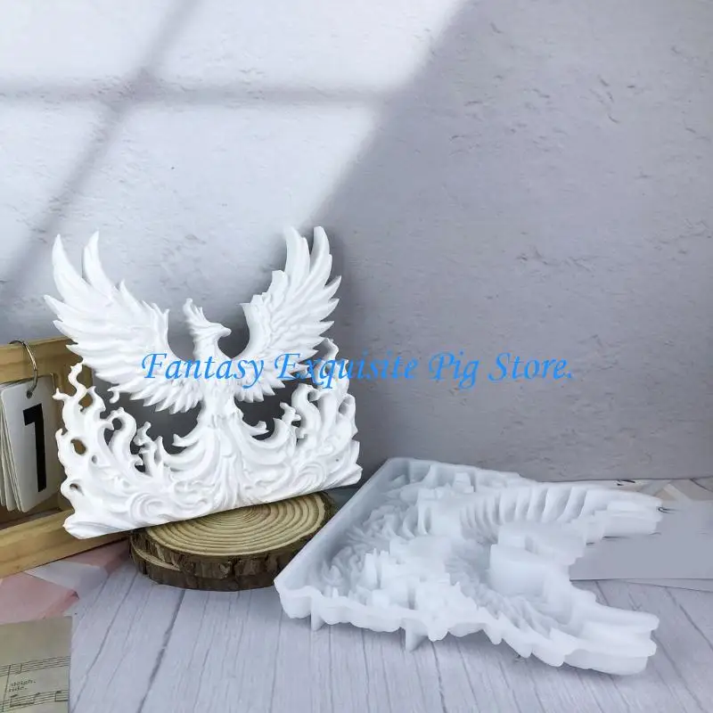 

HXBF 3D Silicone Mold Crafting Molds Baking Moulds Phoenixes Wall Hanging Decoration Molds for Making and Soap