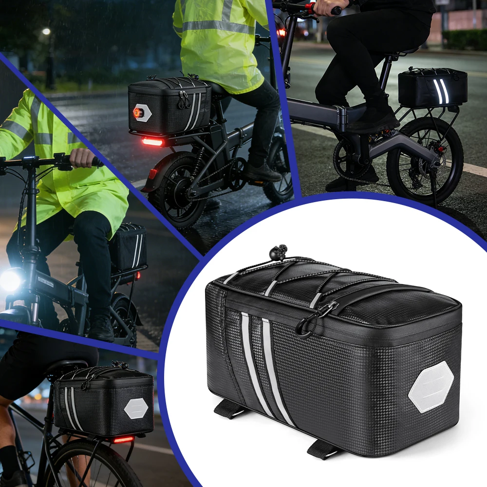 NEWBOLER Fahrrad-Gepäckträgertasche 10L Fahrrad-Hecktasche Wasserabweisende Fahrrad-Gepäckträgertasche Fahrrad-Rücksitztasche Radfahren Bikepacking – Detail 1
