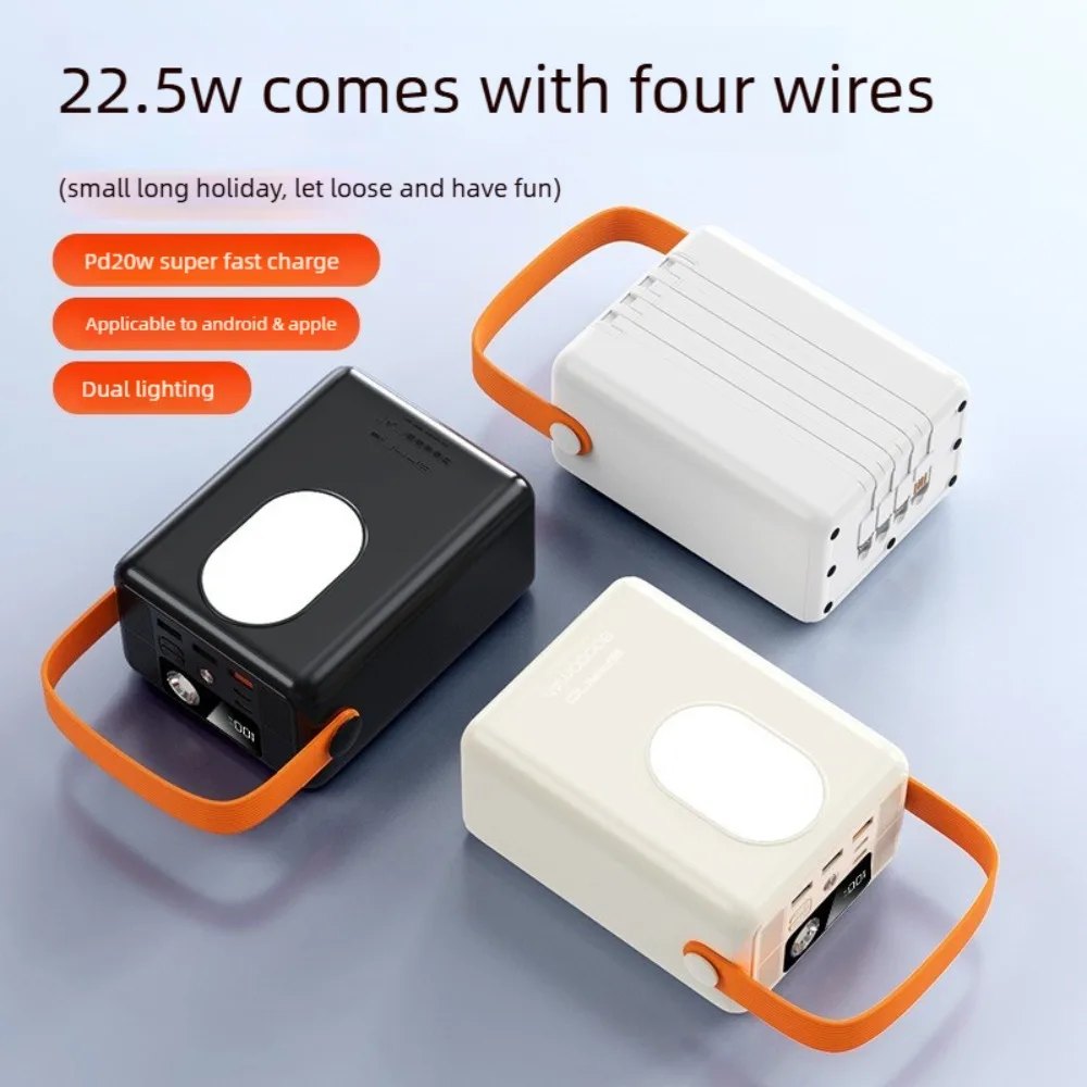 80000mAh Camping Lantern Power Bank, Super Fast Charging LED Light Emergency Backup Battery for Phone/Laptop Outdoor Travel Gear