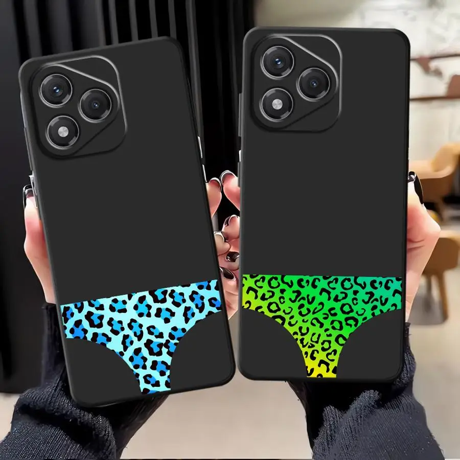 حافظة لهاتف Honor X7 8X 70 90 Lite X9a X9 X7a X8 X9c غطاء خلفي ناعم سراويل داخلية مضحكة بطبعات الفهد #3