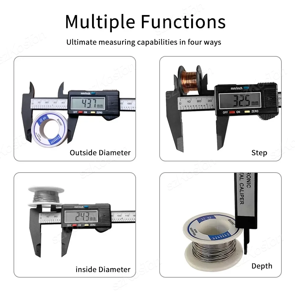 150mm Electronic Digital Caliper Carbon Fiber Dial Vernier Caliper Gauge Micrometer Measuring Tool Digital Ruler Instrument