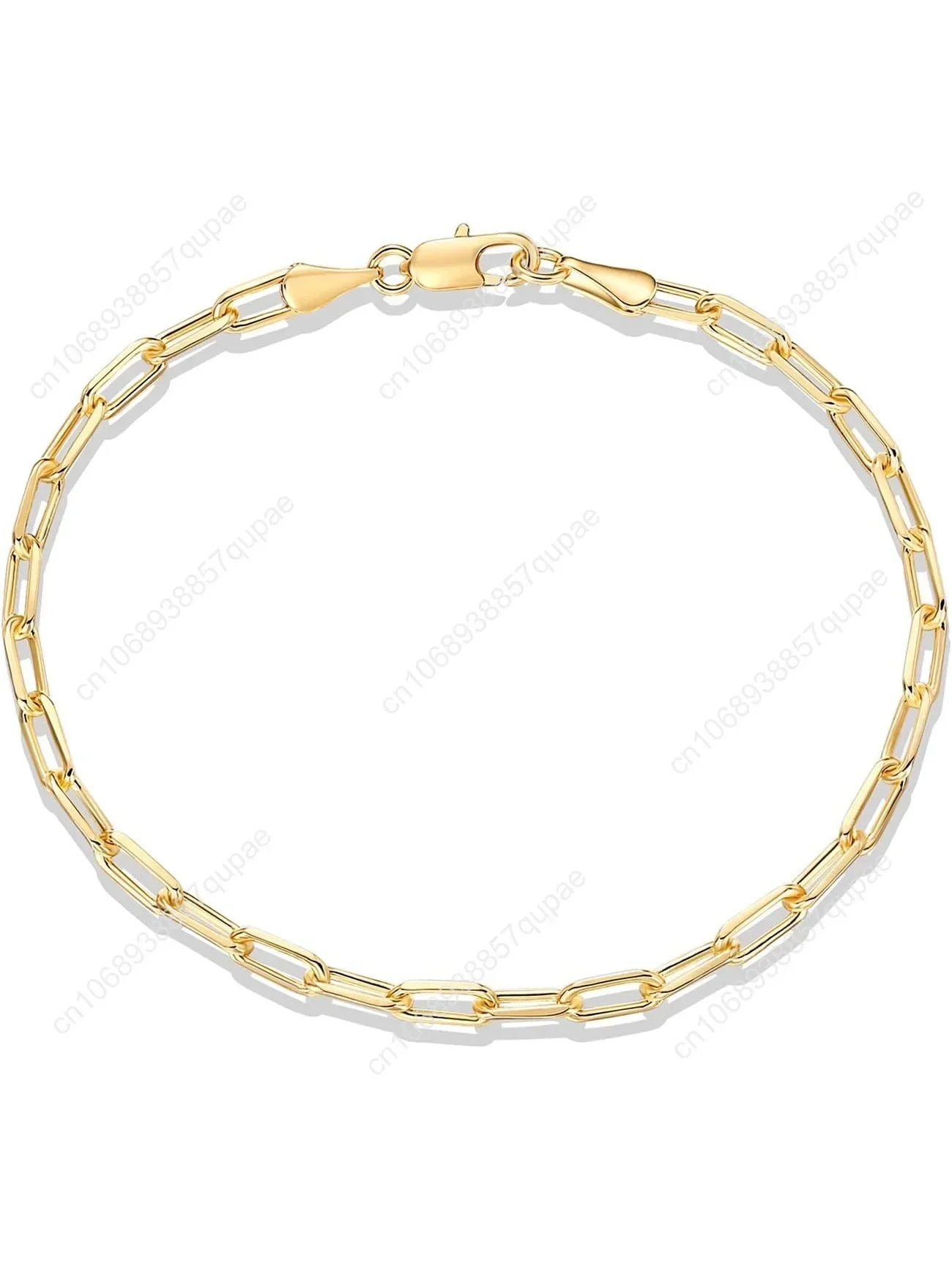 

PAVOI 14K Gold Plated Paperclip/Curb/Figaro Chain Adjustable Bracelet for Women