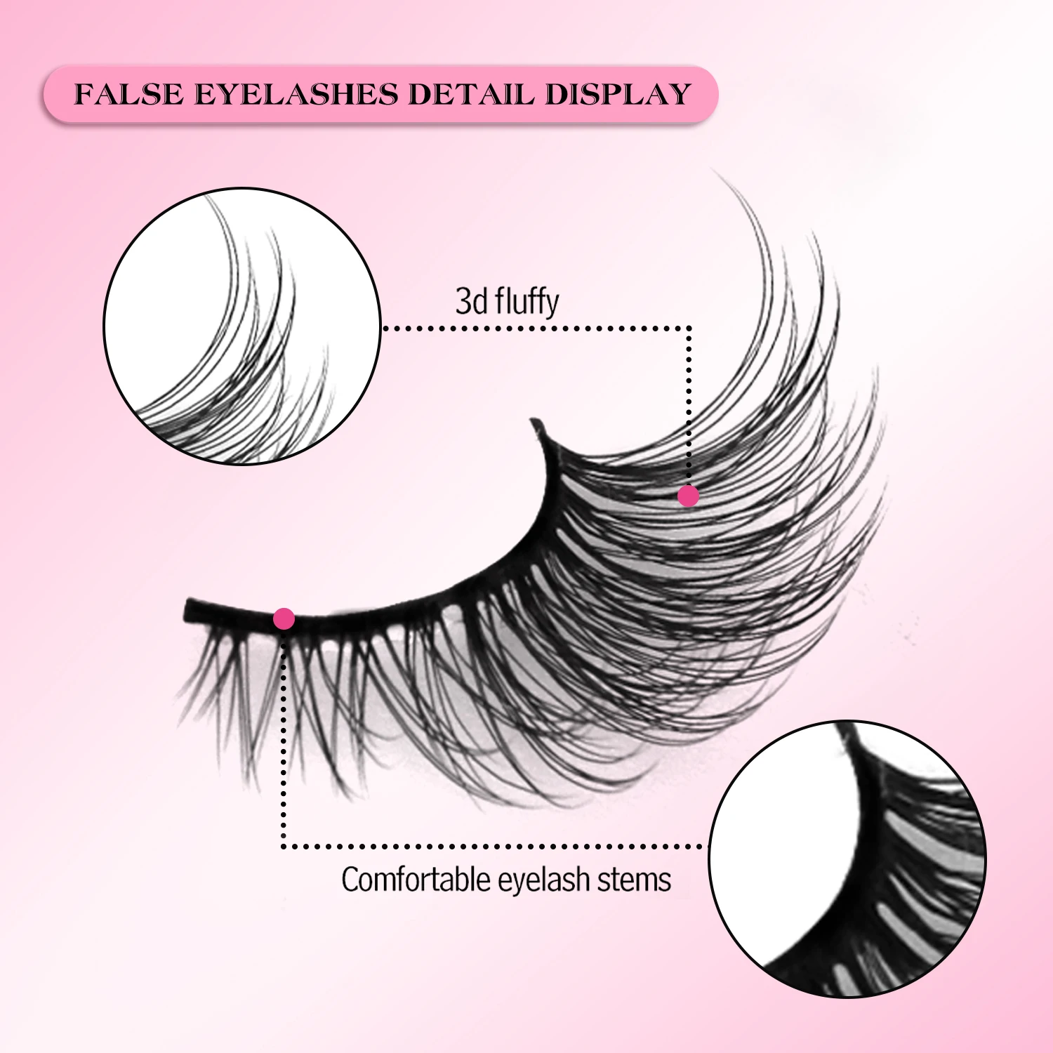 Veltrinay Mezze Ciglia Ciglia finte Effetto sollevamento coda dell'occhio Ciglia finte morbide sexy Trucco ciglia finte riutilizzabili di alta qualità