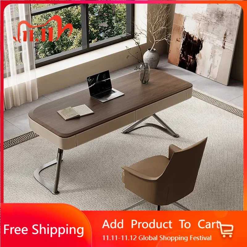 

Терраса Офисный стол Исполнительный профессиональный дизайнерский прием Минималистичный компьютерный стол Органайзер Ленивая мебель для отелей Ufficio