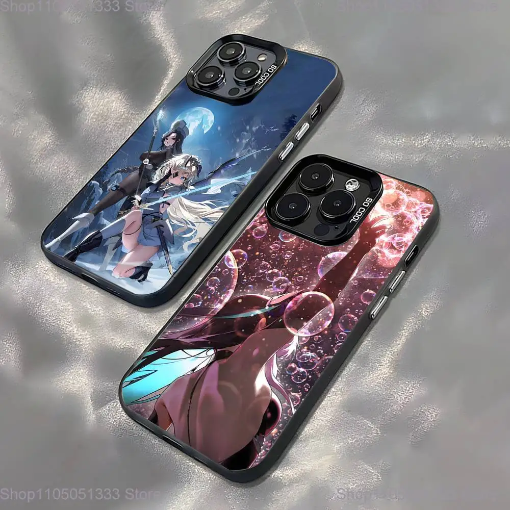 เคสโทรศัพท์เทพีแห่งชัยชนะ N-Nikke สำหรับ iPhone 16,15,14,13,12,11,Pro,XS,Max,Plus,Mini,SE สีดำแบบด้านกันกระแทก