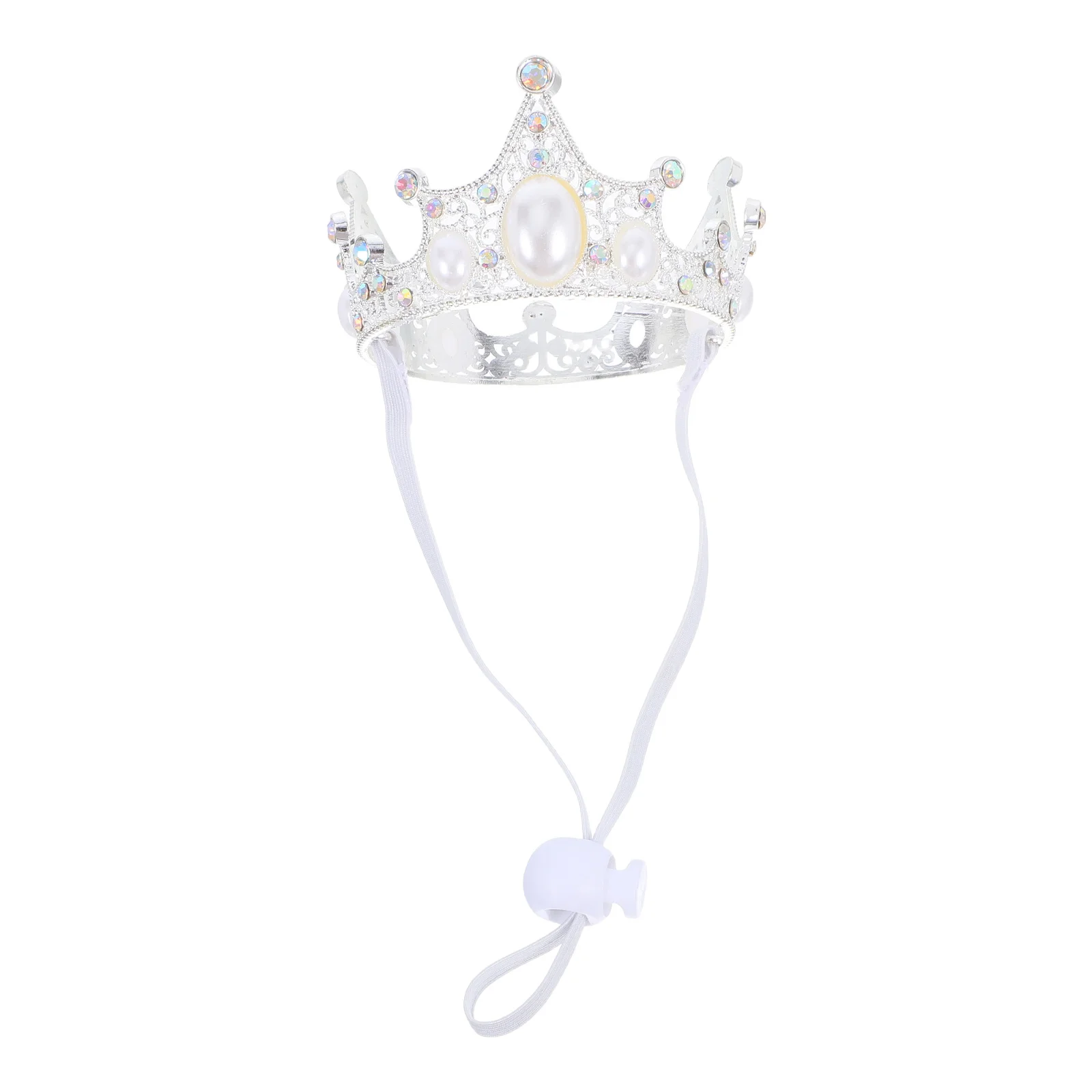 

Pet Birthday Hat Silver Alloy Crown with Adjustable Fit for Dogs Cats Celebrations Party Event Photo Session Decor