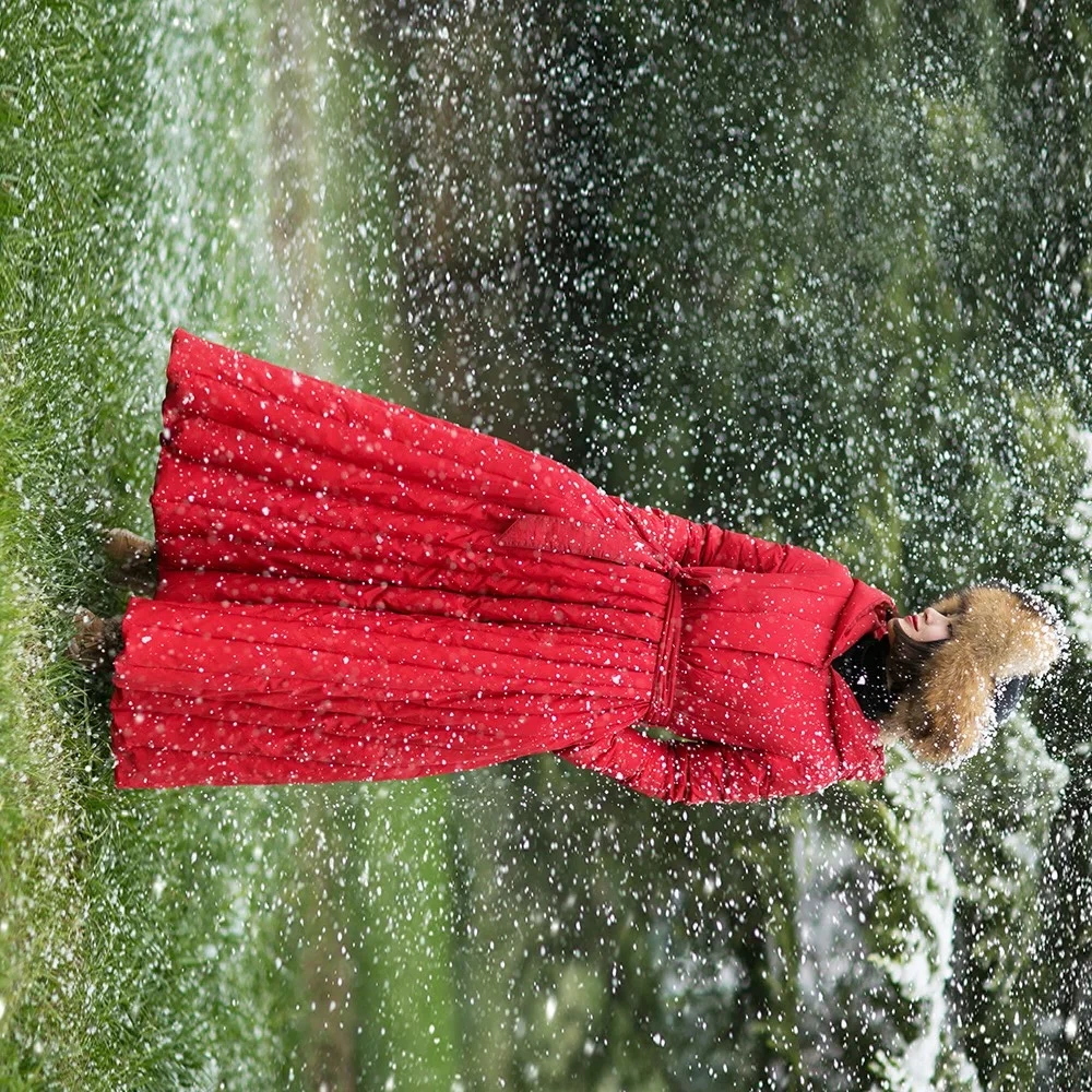 

Роскошное высококачественное зимнее пальто большого размера с 90% содержанием белого утиного пуха, женское, теплое, водонепроницаемое, с капюшоном, длинное, с поясом