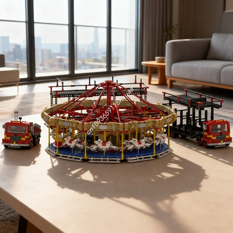 

3367pcs MOC Fairground Gallopers Creator Model Building Toy Blocks Architecture Festival Gifts DIY Education Brick Birthday