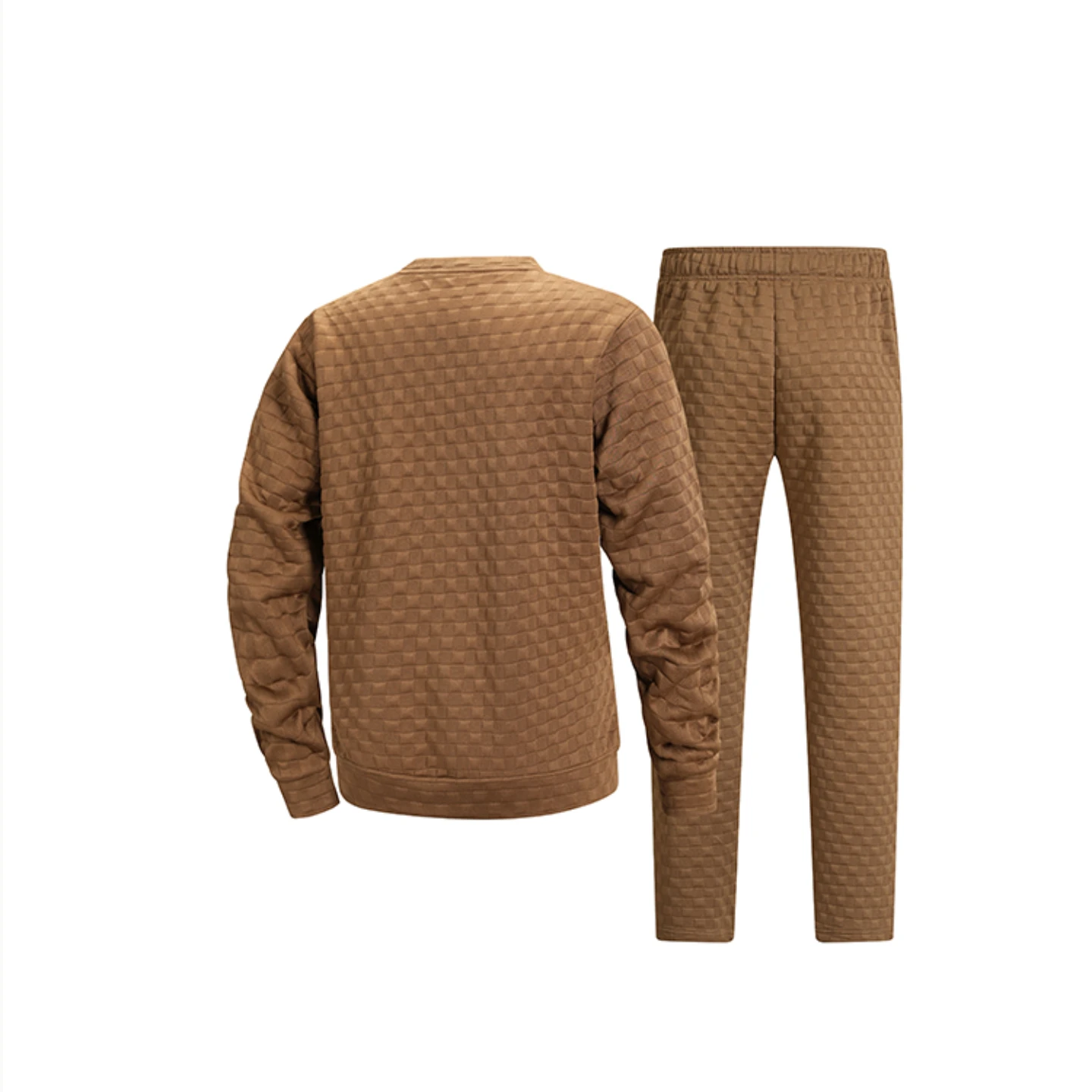 European Size Men's Autumn Textured Tracksuit Set American Style Casual Sweatshirt & Straight Leg Joggers Two Piece Outfit 2026 view 3