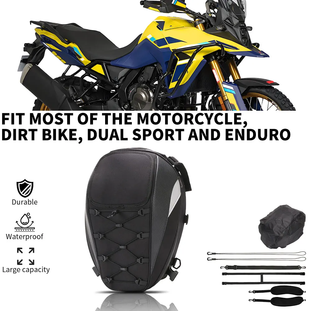

Waterproof Rear Seat Bag Backpack TailBag HelmetBag Storage Bags Oxford Cloth and Carbon Fiber Pattern Motorcycles Accessories