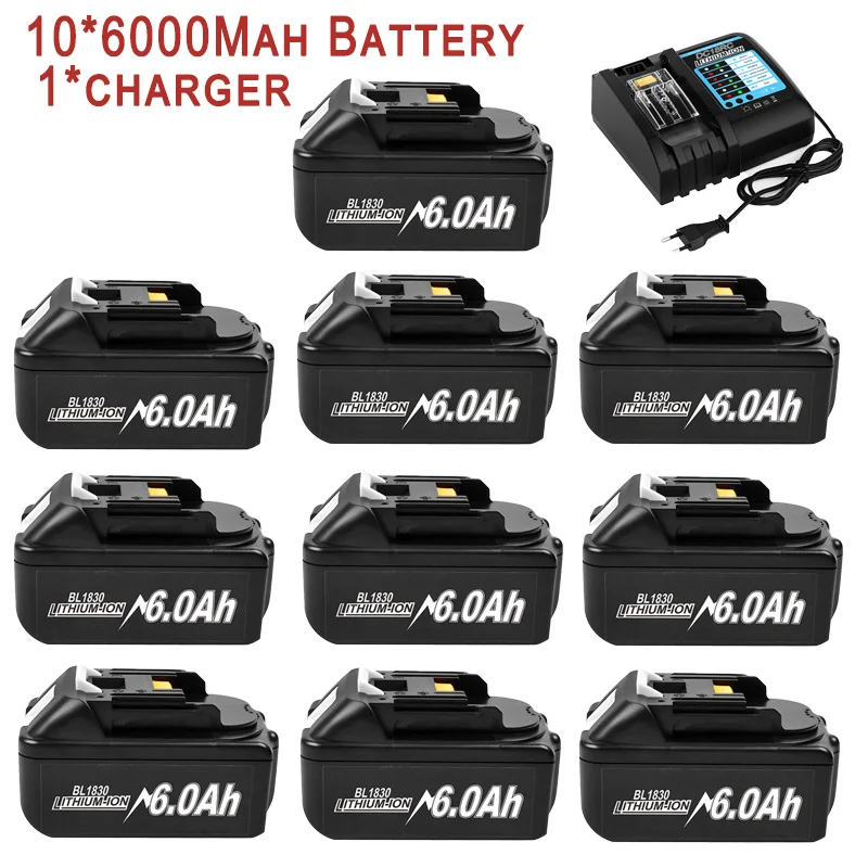 Voor Makita 18 V BL1830 BL1860 BL1850B BL1850 BL1840 Schroevendraaier Batterij & Oplader 18 V Vervanging Power Tool Batterij ﻿