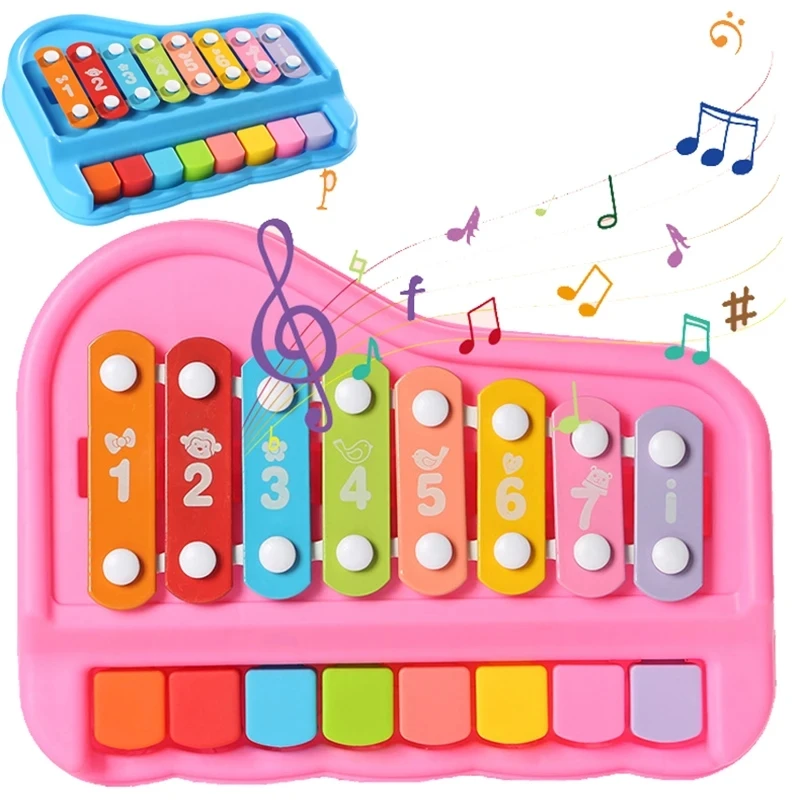 2 em 1 instrumentos musicais brinquedos 8 notas xilofone piano paróquia música jogar jogos educativos brinquedos de viagem para criança