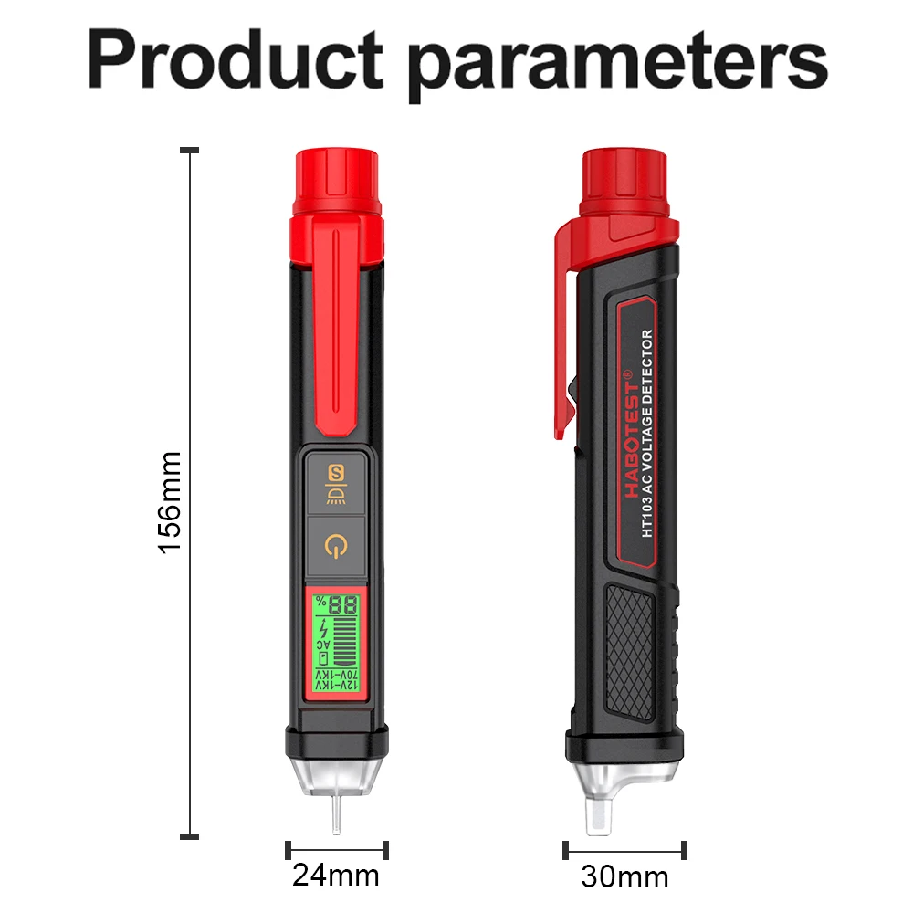 HABOTEST HT103 Spannungsprüfer 12-1000V Berührungsloser Wasserdichter Digitaler AC-Spannungsdetektor Elektrischer Tester mit LCD-Anzeige – Detail 4
