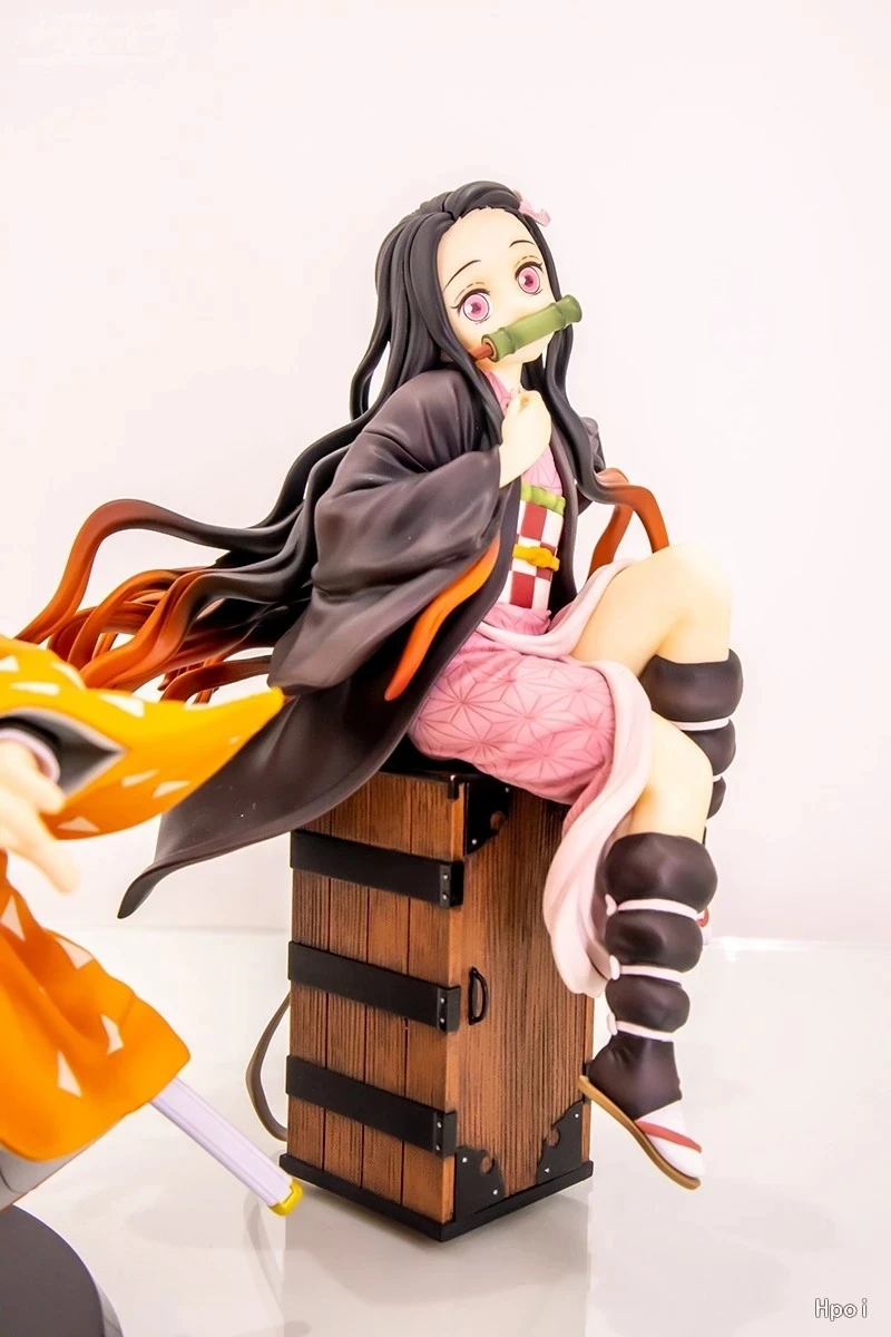 Demônio Slayer Kamado Nezuko Sentado Modelo Toy, Figura PVC, Presente, Caixa De Coleção, Decoração Desktop, 15cm