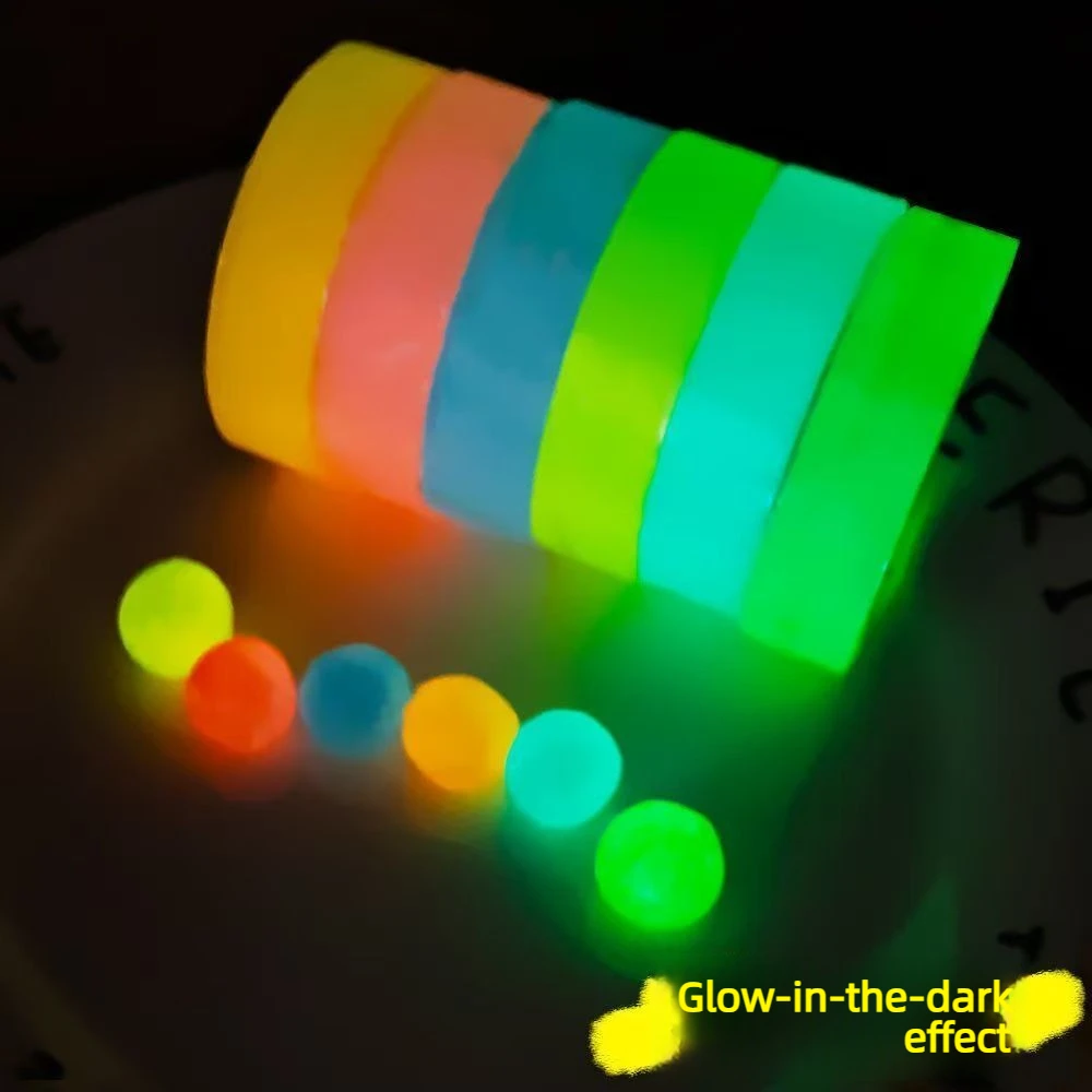 5pcs Glow-in-the-Dark Sticky Balls, Ball Tape, Crystal-Clear Water Ball Tape, Hand-Stretched, Colorful Sticky Water Ball Tape image 3