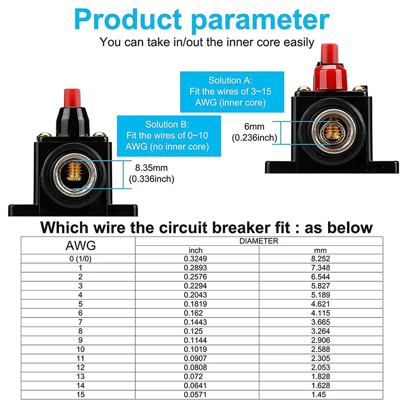 Uchwyt bezpiecznika 12V-24V DC, wyłącznik audio, wbudowane uchwyty bezpieczników samochodowych stereo, reset ręczny