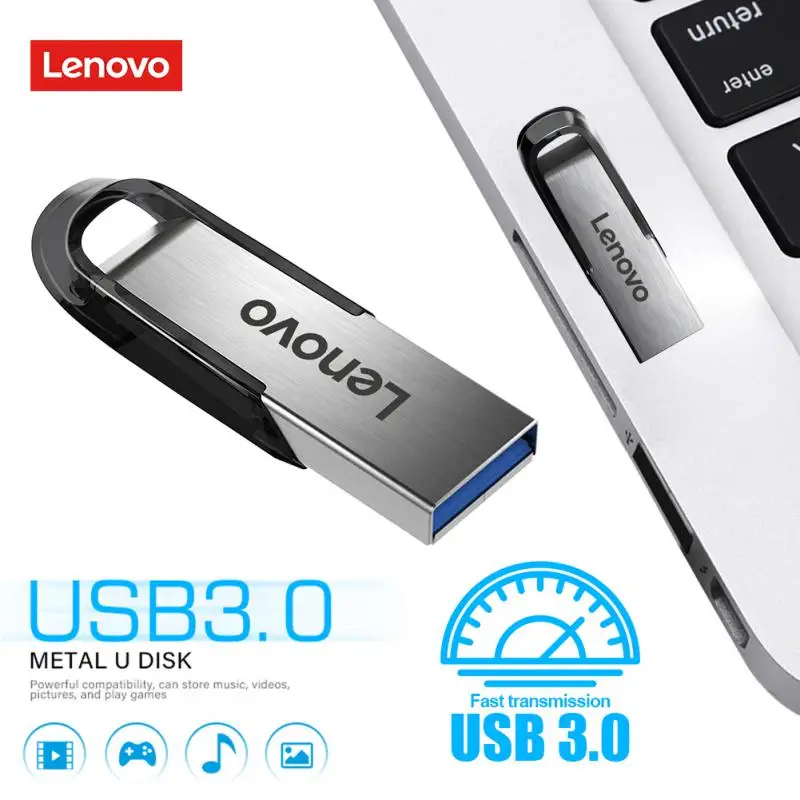 Lenovo Original 2TB USB 3.0 Metal Flash Drives High Speed Pendrive 1TB Usb Drive Portable Memoria Usb Flash Disk Adapter New