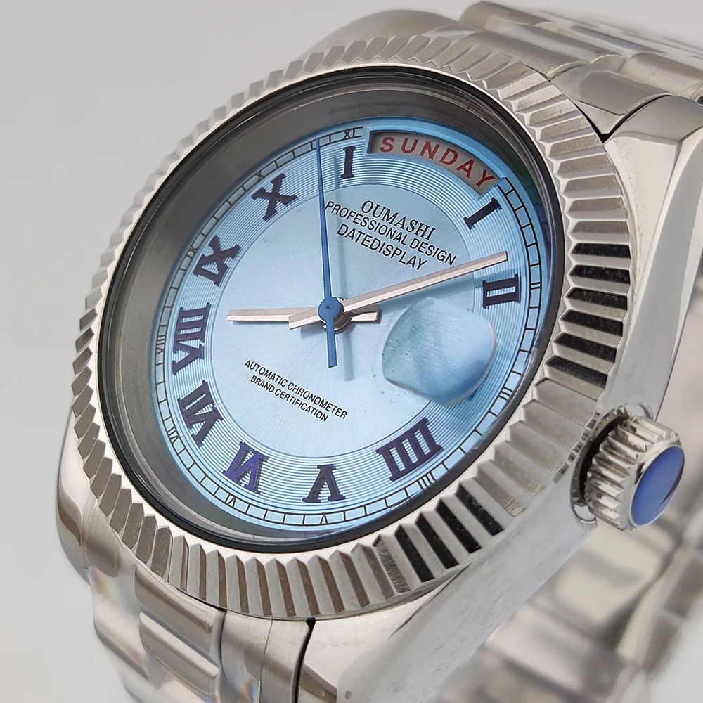 Relojes MIYOTA8285 para hombre, relojes mecánicos con movimiento automático, caja de cristal de zafiro de acero inoxidable, reloj resistente al agua para hombre