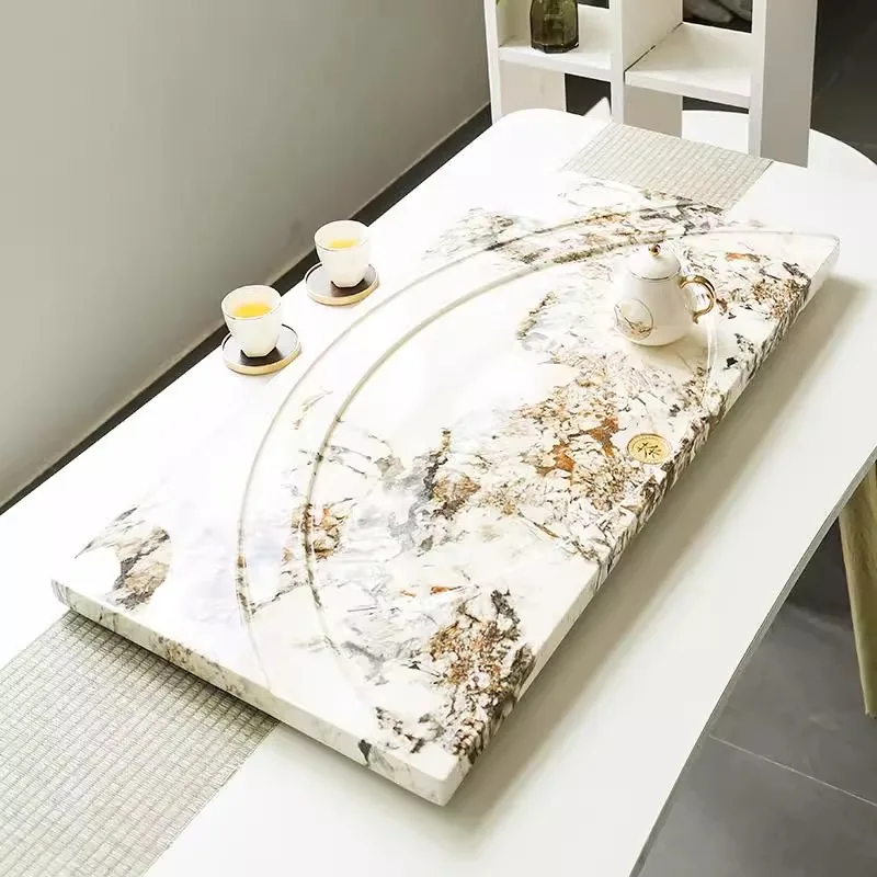 

Seiko luxury stone tea tray 2024 new home tea table office light luxury modern high-end exquisite tea tray