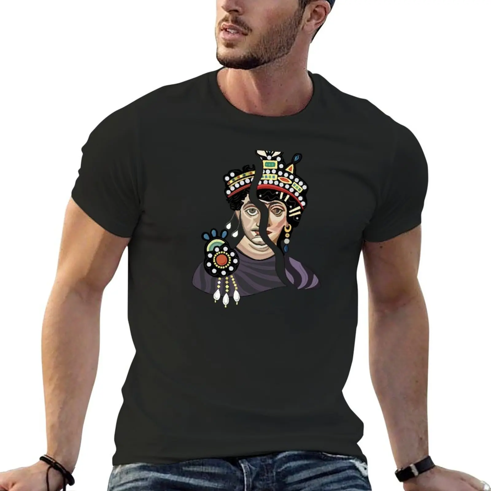 Justinian & Theodora T-Shirt oversized t shirt summer top graphic t shirts Aesthetic clothing mens white t shirts