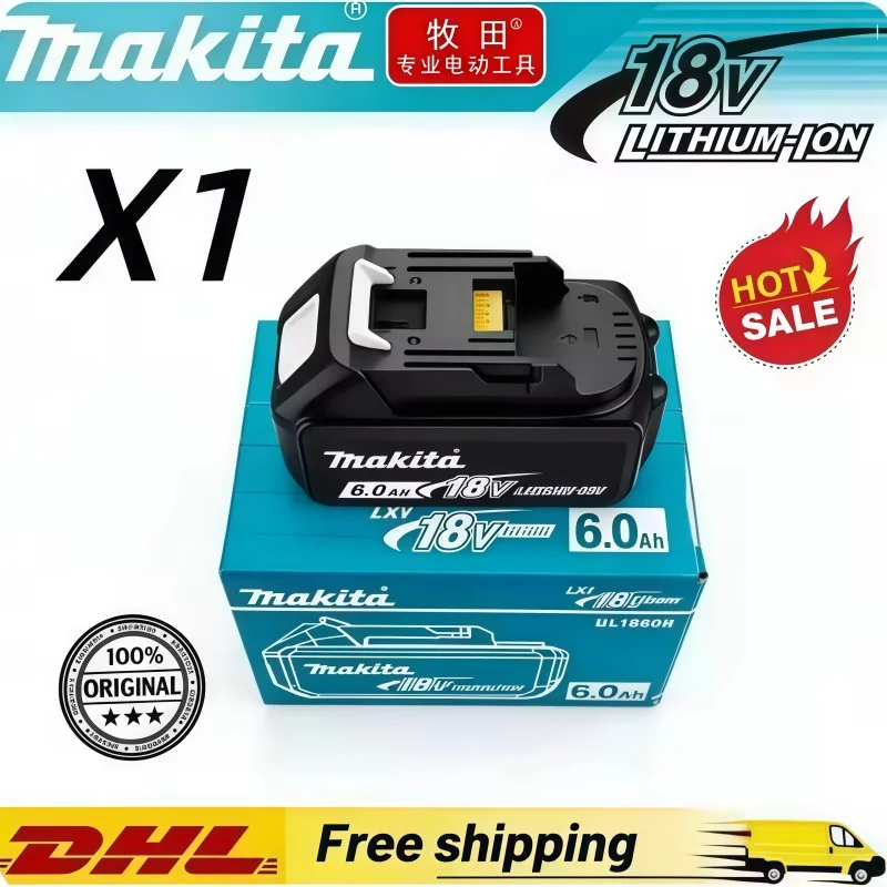 6000mAh 100% Original Makita 18V Wiederaufladbarer Akku für Makita 18V BL1830 BL1830B BL1860 BL1860B BL1850 BL1850B Elektrowerkzeuge