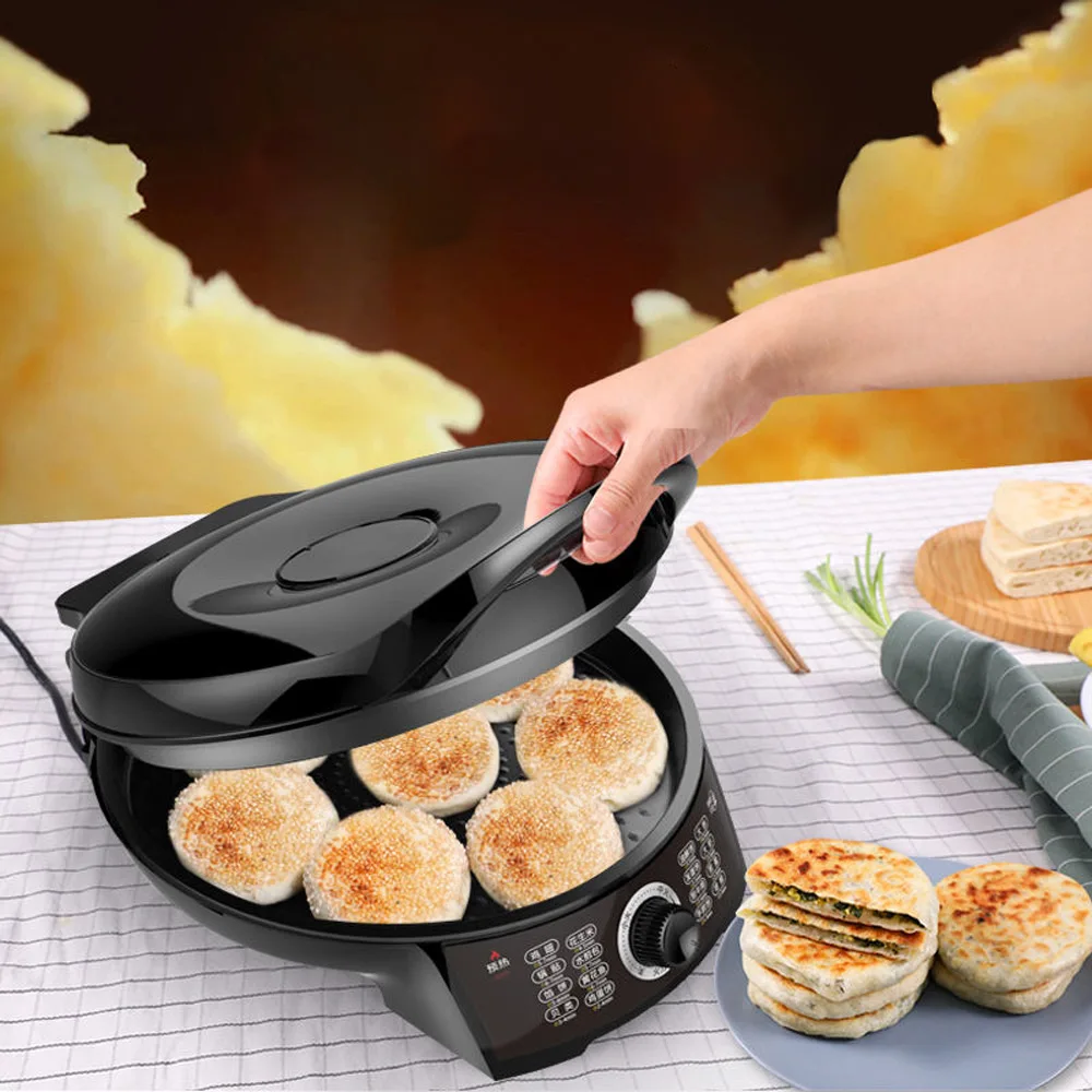على الوجهين التدفئة الكهربائية مقلاة خبز صانع الكريب آلة فطيرة ذكية Panela De Fritar Salgado Elétrica Panquequera