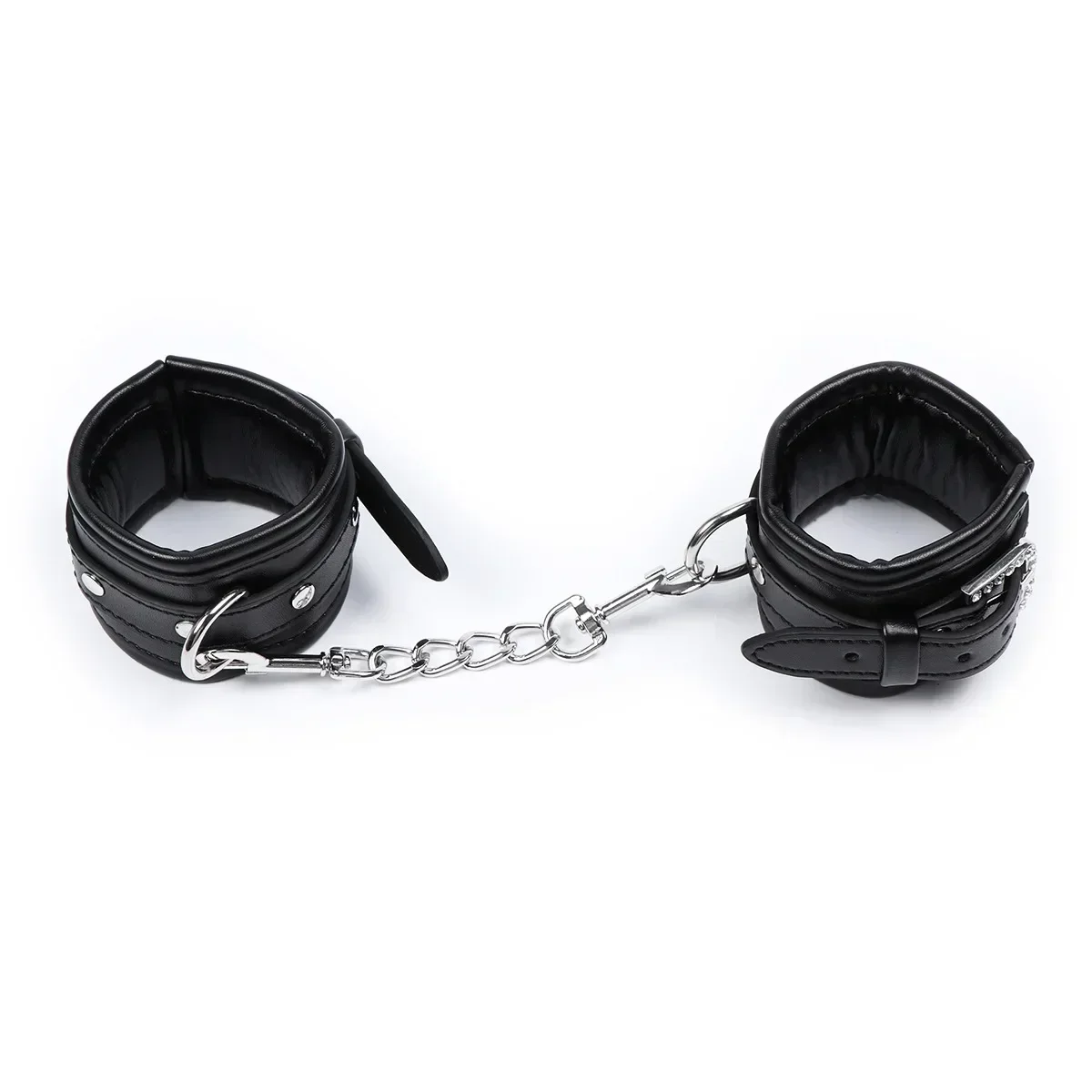 قيود عبودية الوثن BDSM ألعاب جنسية للزوجين أصفاد من الجلد الصناعي أصفاد للكاحل أصفاد يدوية مبطنة ناعمة أصفاد للكاحل