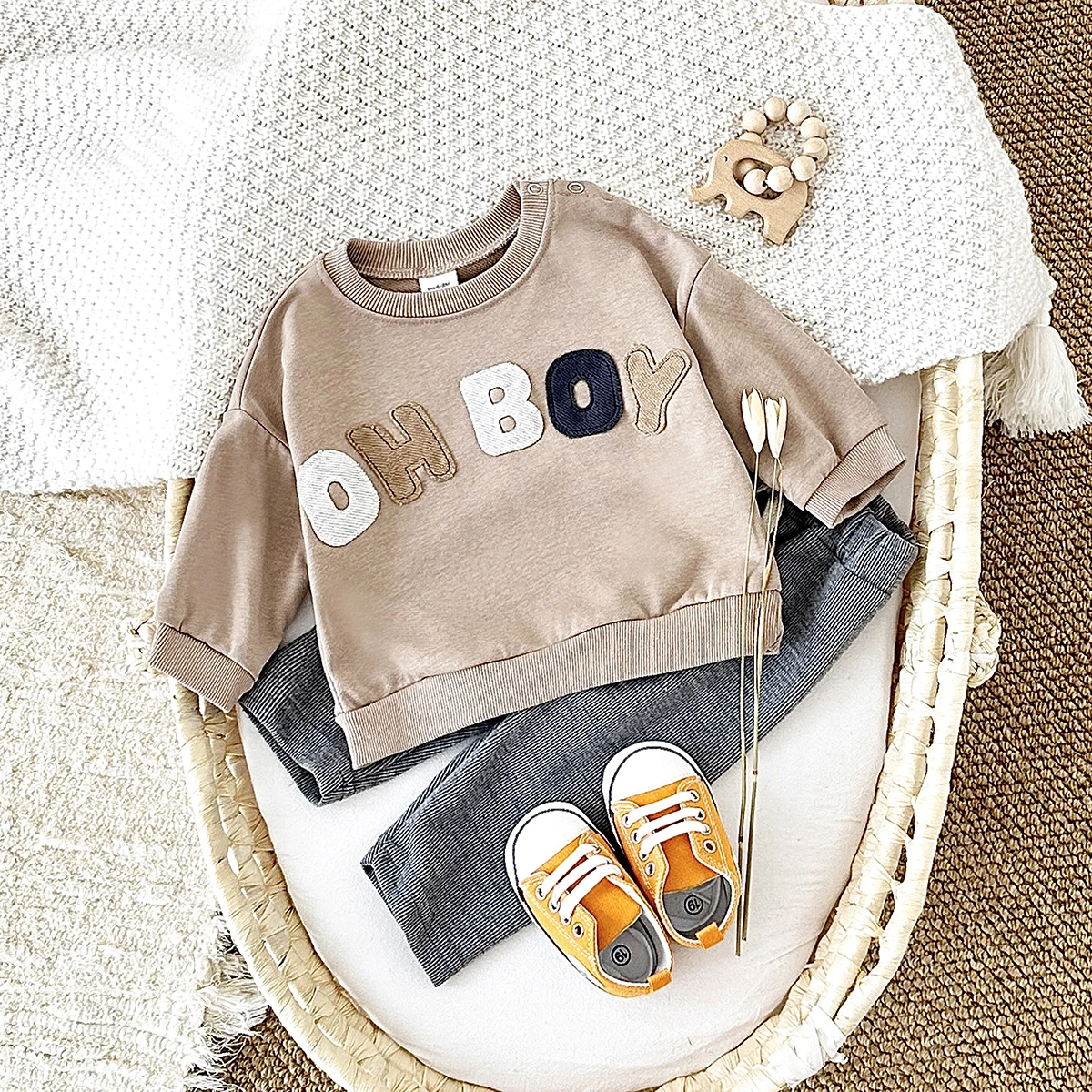 Newborn Baby Girl Clothes Fall Infant Baby Set Letter Pattern Long Sleeves Pullover Top+Pants Cotton Leisure Sport Spring 2PCS