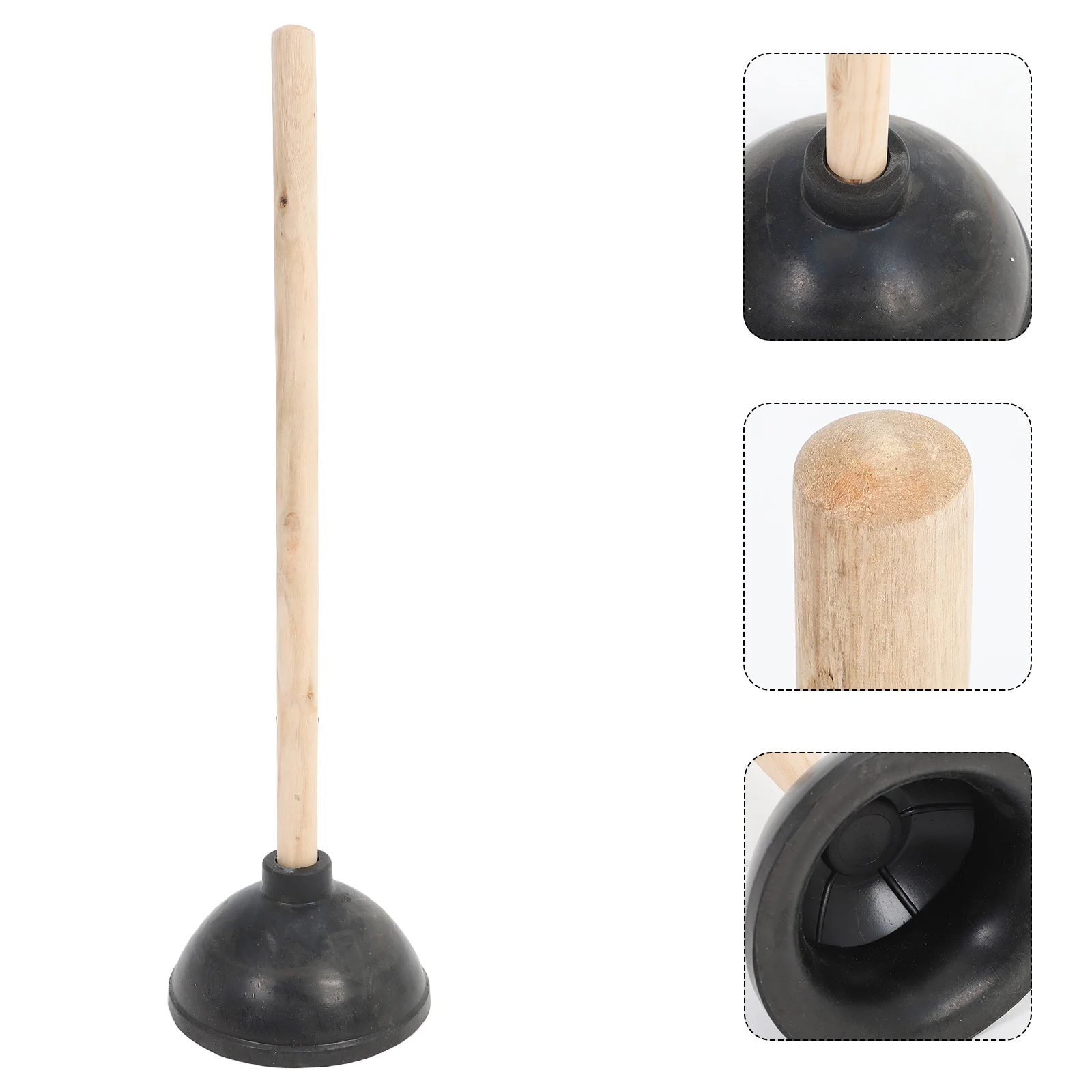 Cleaner Espresso Heavy Duty Bathroom Plunger Unclog Toilet Anti Clogging Wood Tool Long Man Accessory