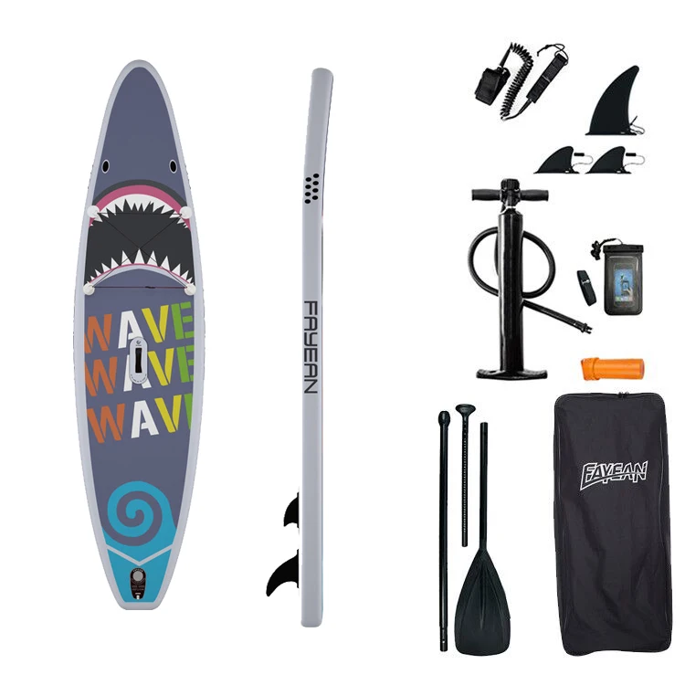 shark soft top surf board surfboard fishing jet electric paddle board inflatable surfboard with bag