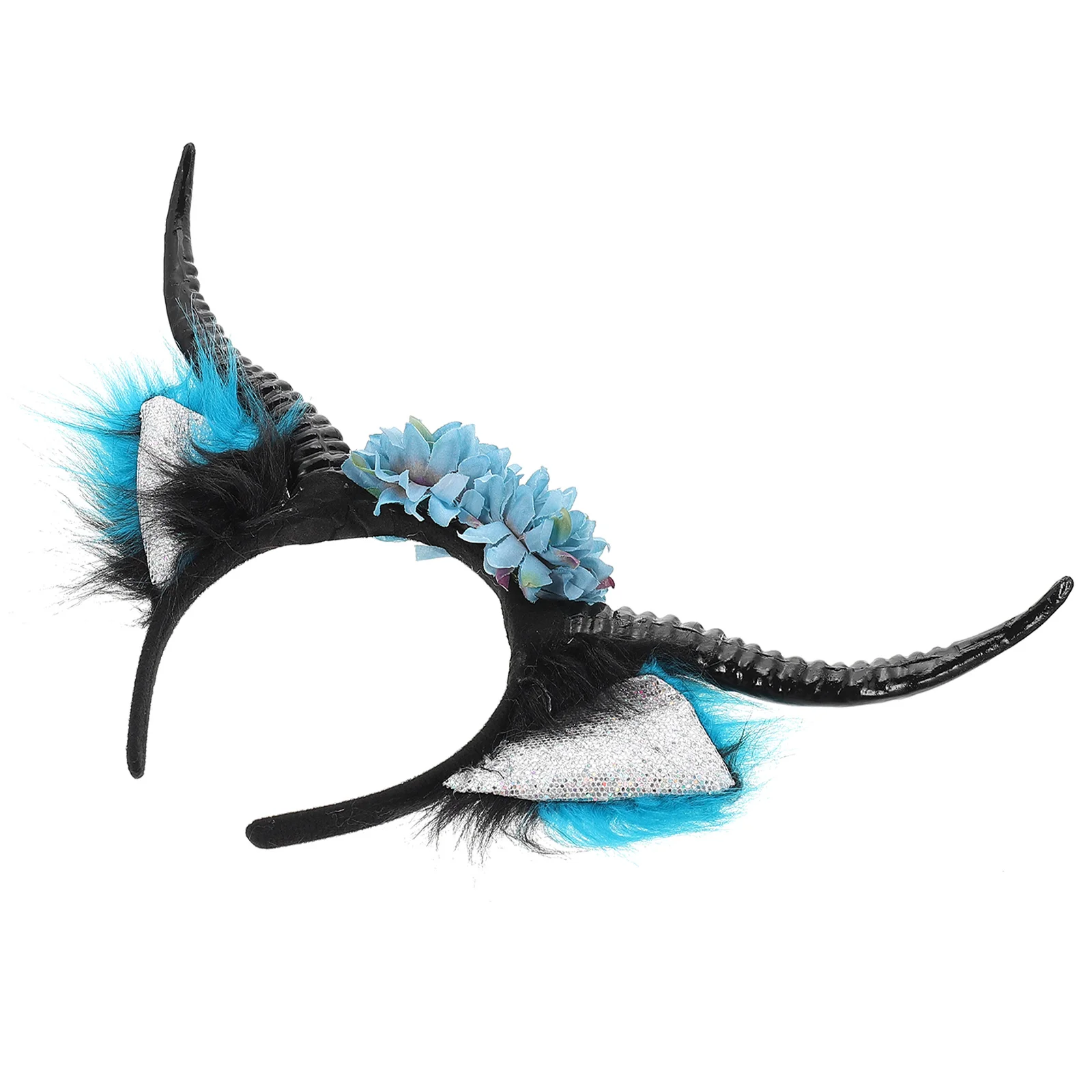 

Croissant Horn Buckle Man Halloween Costumes Bull Plastic Adult Demon Horns Cosplay