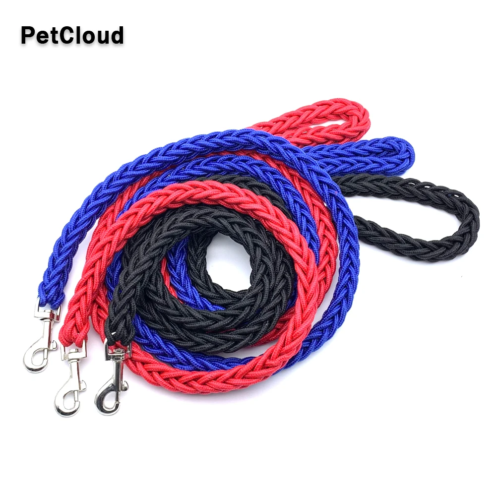 Soft Nylon Braided Dog Leads Rope For Dog Traction Rope Round Handmade WovenThick Pet Walking Training Leash Dog Supplies